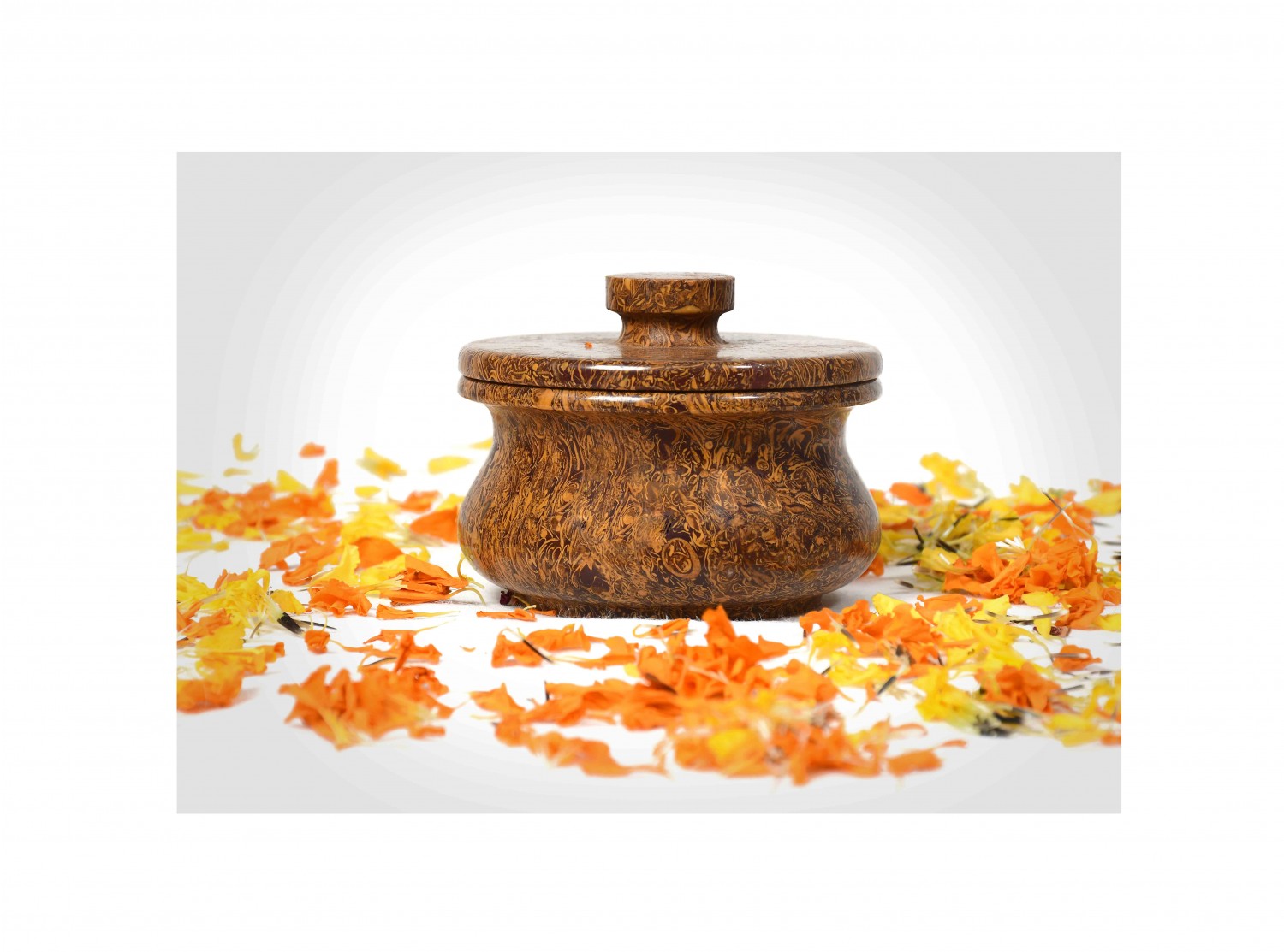 Habur Stone Handi with Lid,Stone Kitchen Utensils (8 cm) (हाबुर पत्थर की हांडी )